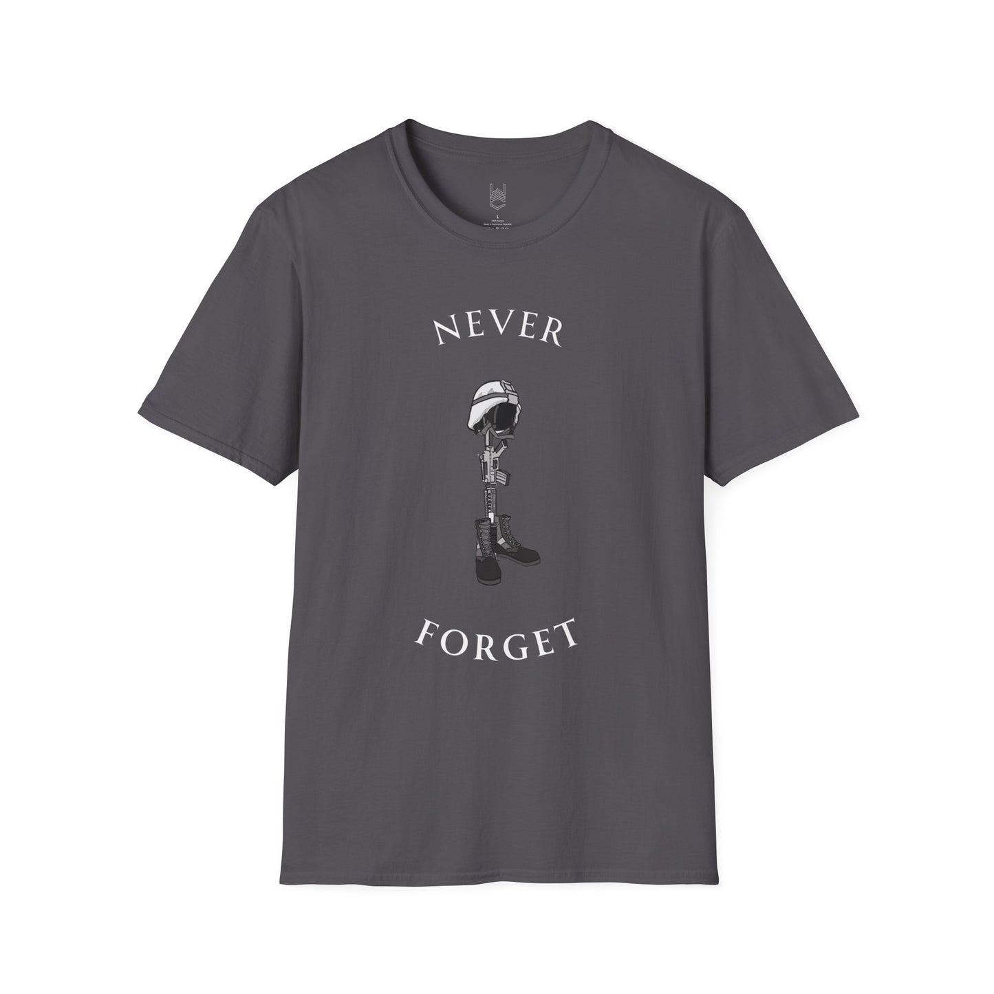 Never Forget Soldiers Cross Unisex Softstyle T-Shirt