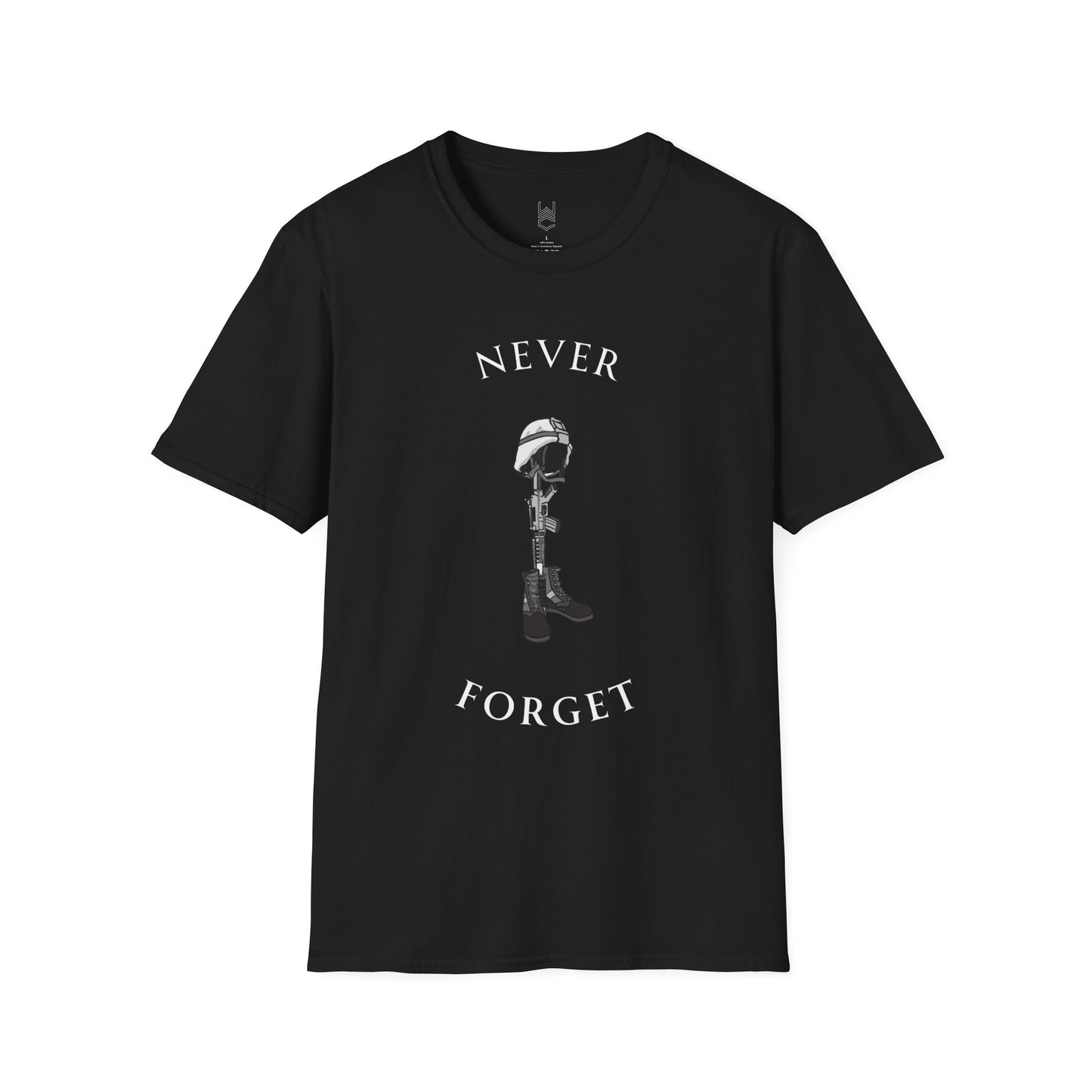 Never Forget Soldiers Cross Unisex Softstyle T-Shirt