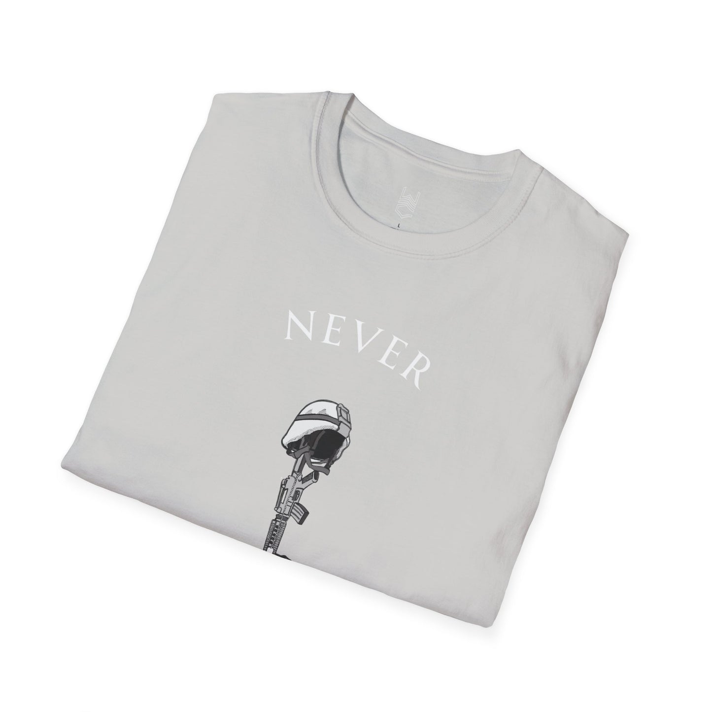 Never Forget Soldiers Cross Unisex Softstyle T-Shirt