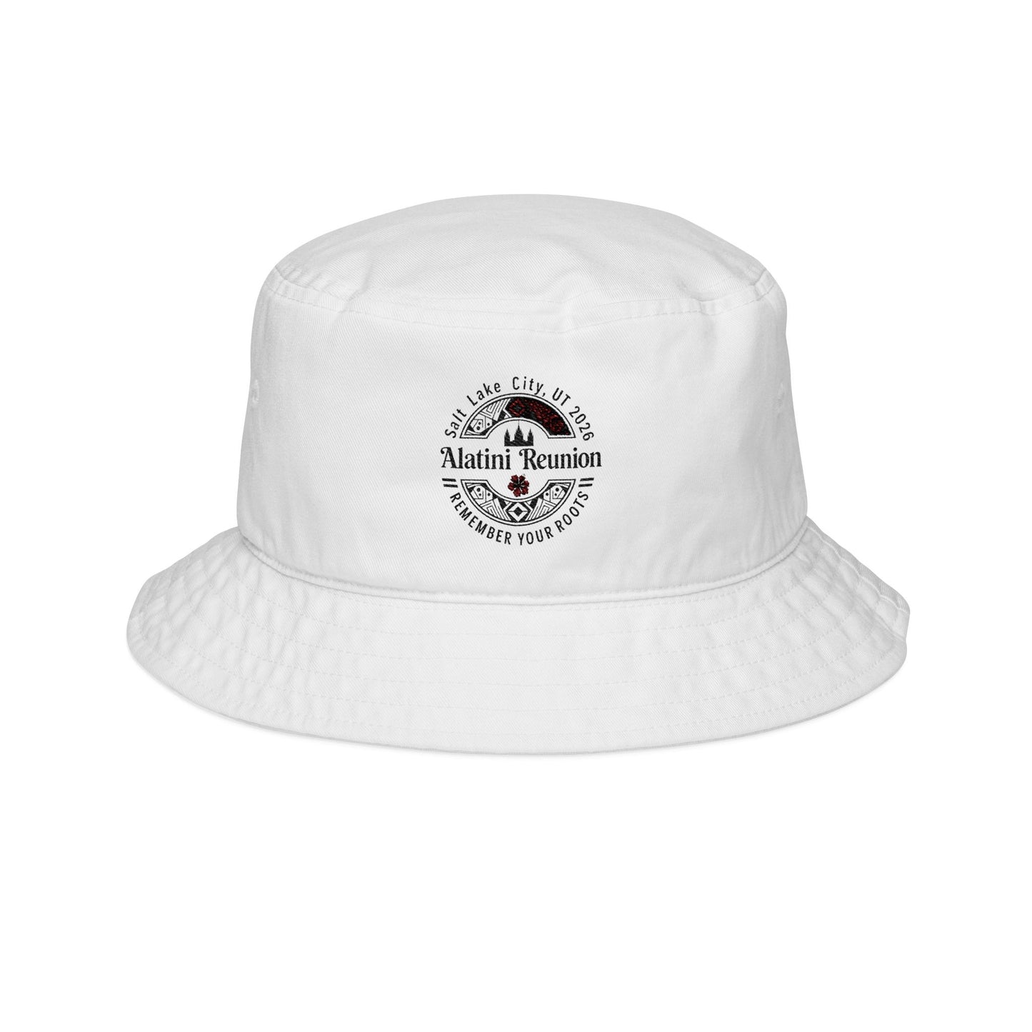 Embroidered 'Island Reunion' Bucket Hat — Vintage Tropical Logo Hat