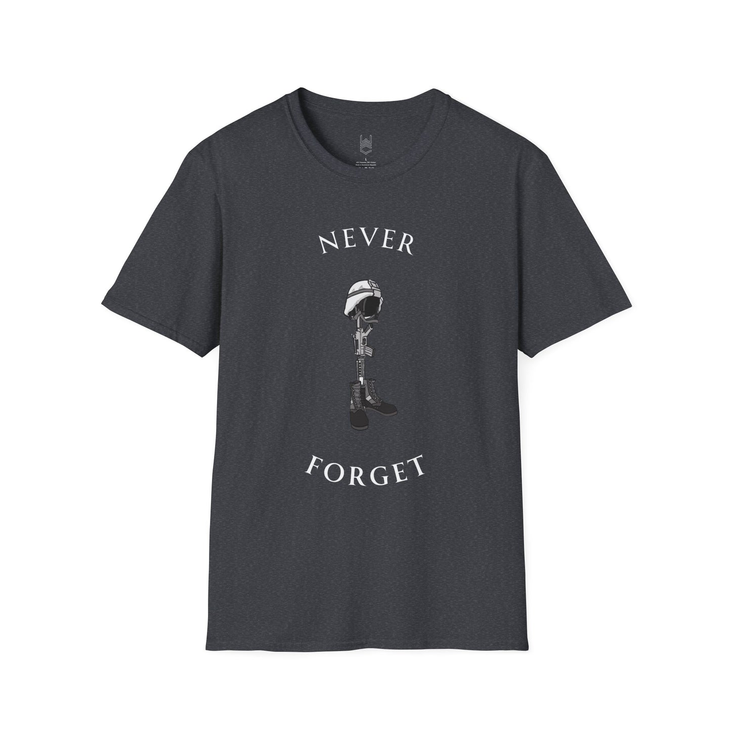 Never Forget Soldiers Cross Unisex Softstyle T-Shirt