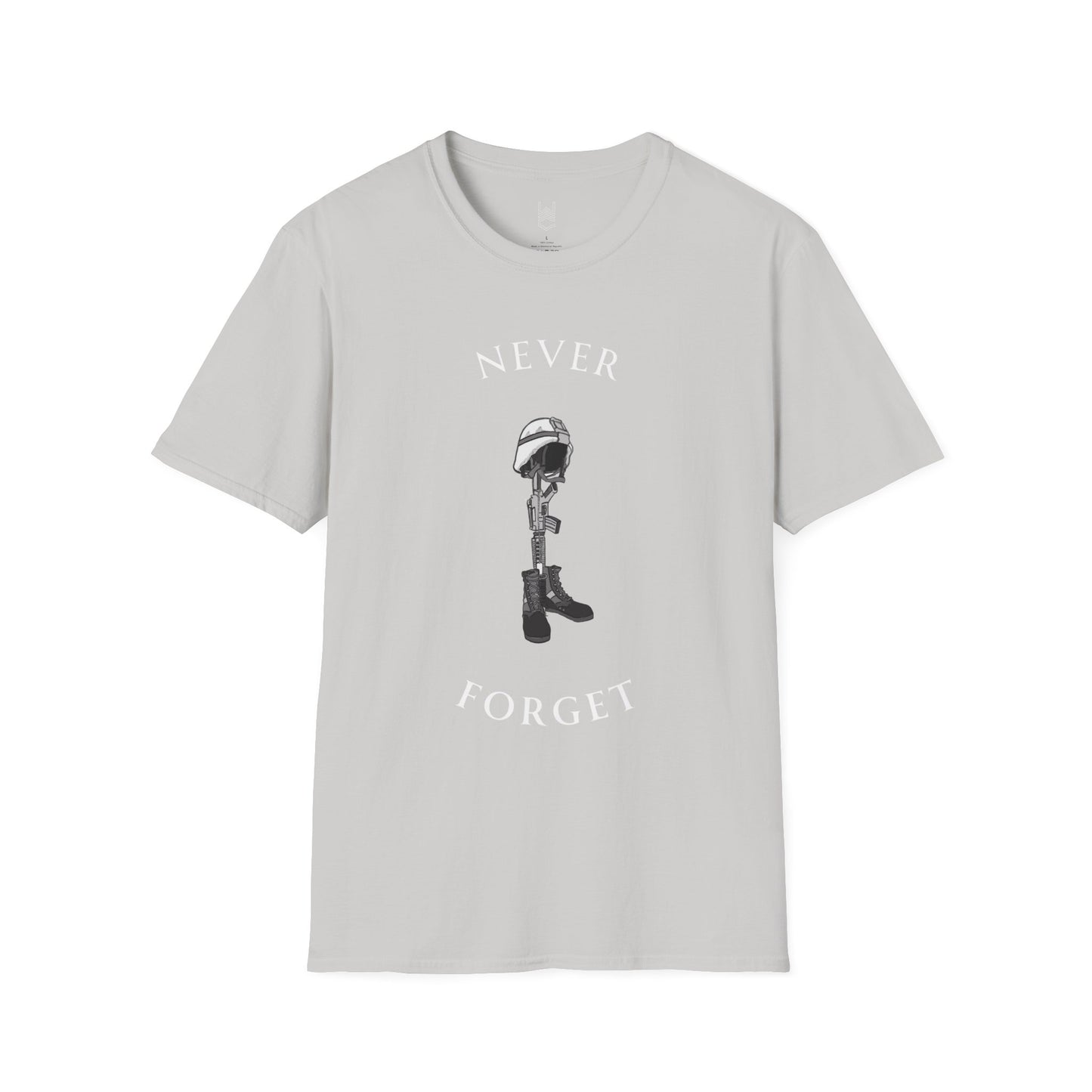 Never Forget Soldiers Cross Unisex Softstyle T-Shirt