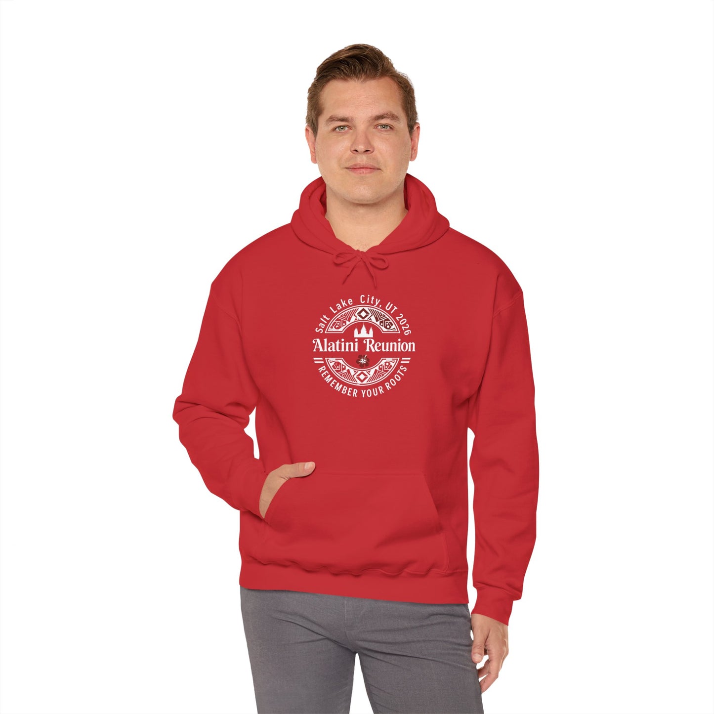 WHITE on Dark Hoodie! Alatini Reunion Hoodie - Salt Lake City 2025 "Remember Your Roots" Reunion Pullover