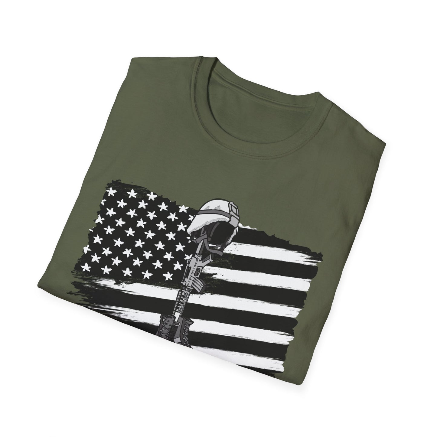 Freedom Is Not Free T-Shirt — Patriotic American Flag & Fallen Soldier Tribute