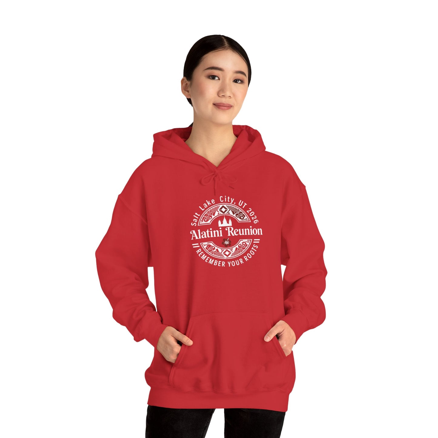 WHITE on Dark Hoodie! Alatini Reunion Hoodie - Salt Lake City 2025 "Remember Your Roots" Reunion Pullover