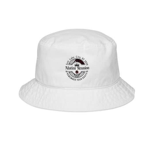 Embroidered 'Island Reunion' Bucket Hat — Vintage Tropical Logo Hat