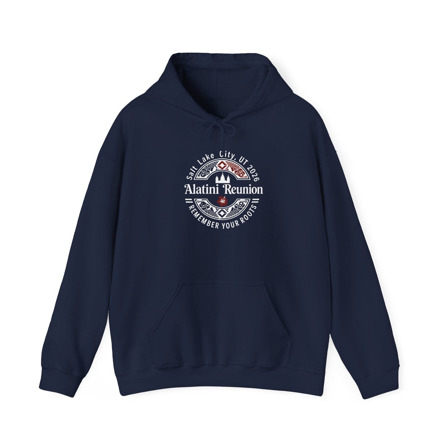 WHITE on Dark Hoodie! Alatini Reunion Hoodie - Salt Lake City 2025 "Remember Your Roots" Reunion Pullover