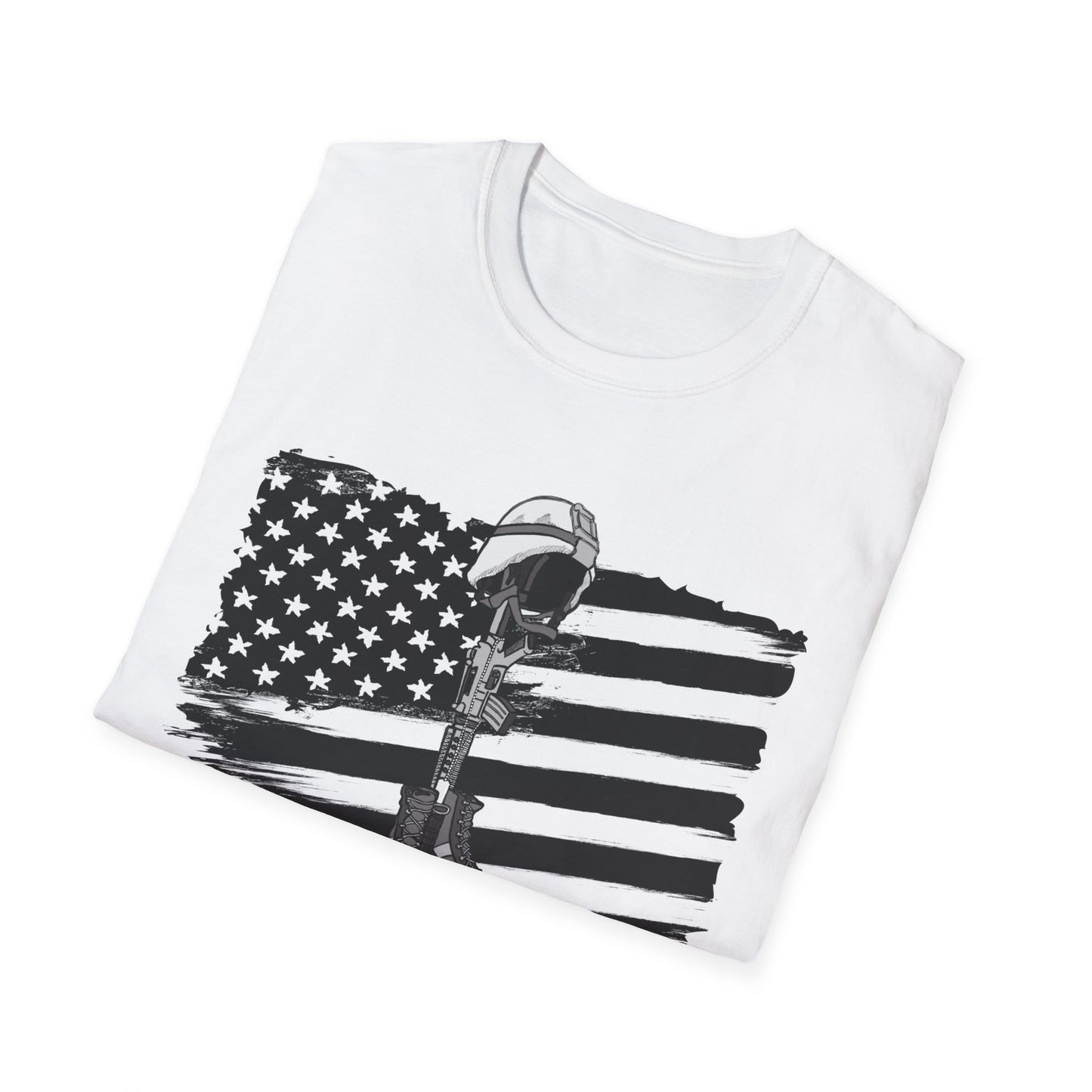 Freedom Is Not Free T-Shirt — Patriotic American Flag & Fallen Soldier Tribute