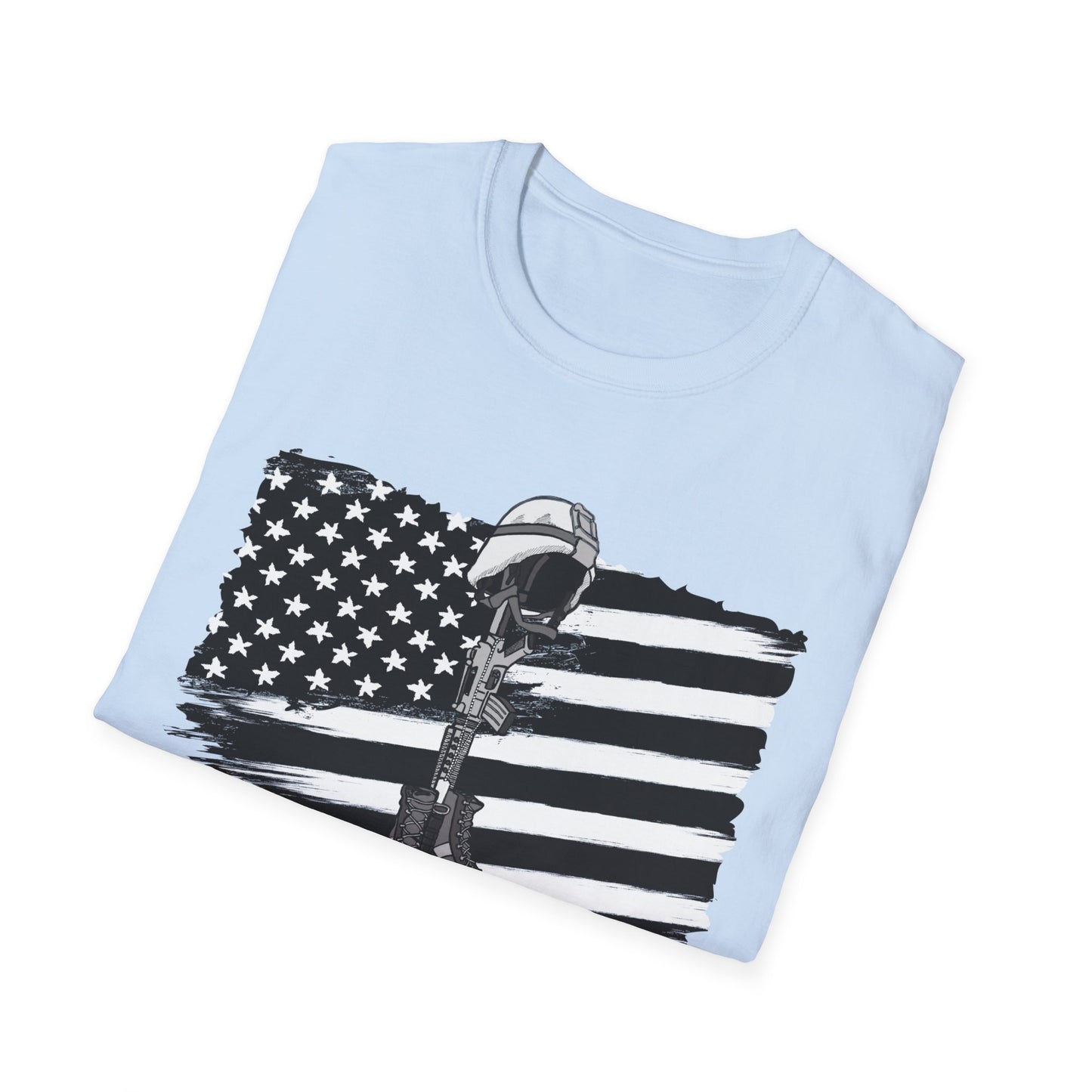 Freedom Is Not Free T-Shirt — Patriotic American Flag & Fallen Soldier Tribute