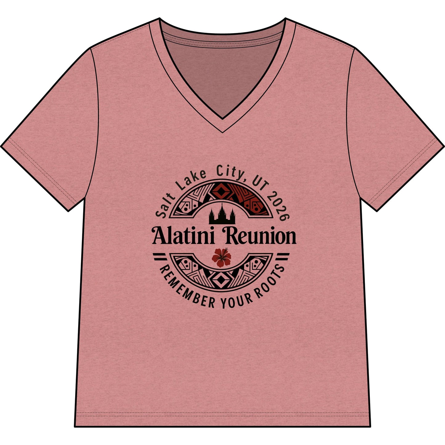 WOMEN'S Alatini Reunion V-Neck Tee — Salt Lake City 2026 "Remember Your Roots"