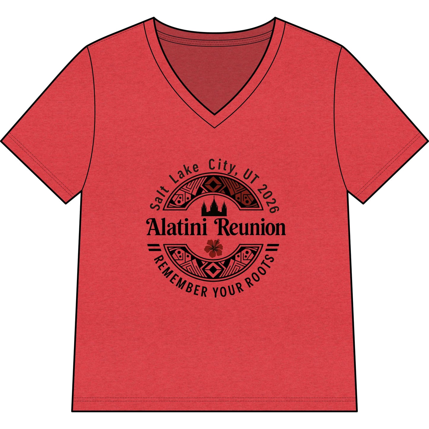 WOMEN'S Alatini Reunion V-Neck Tee — Salt Lake City 2026 "Remember Your Roots"