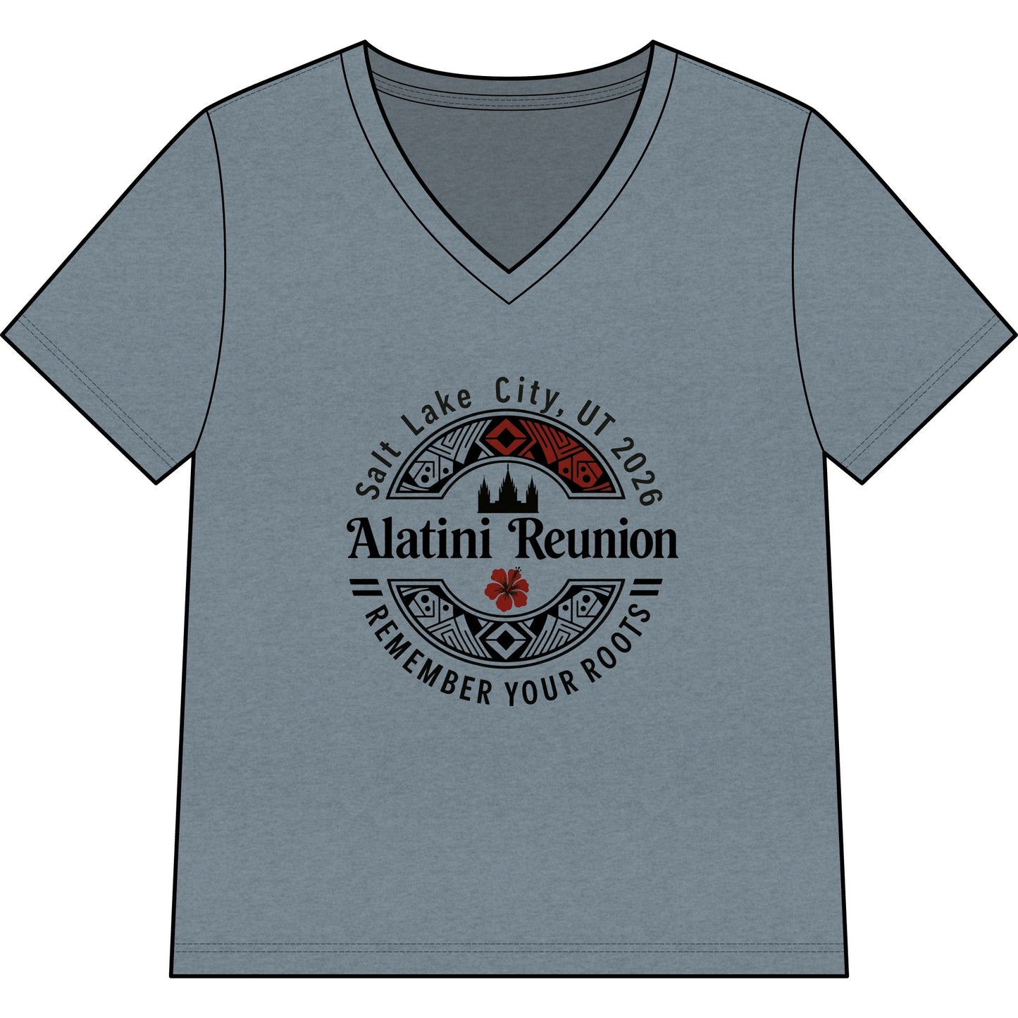 WOMEN'S Alatini Reunion V-Neck Tee — Salt Lake City 2026 "Remember Your Roots"