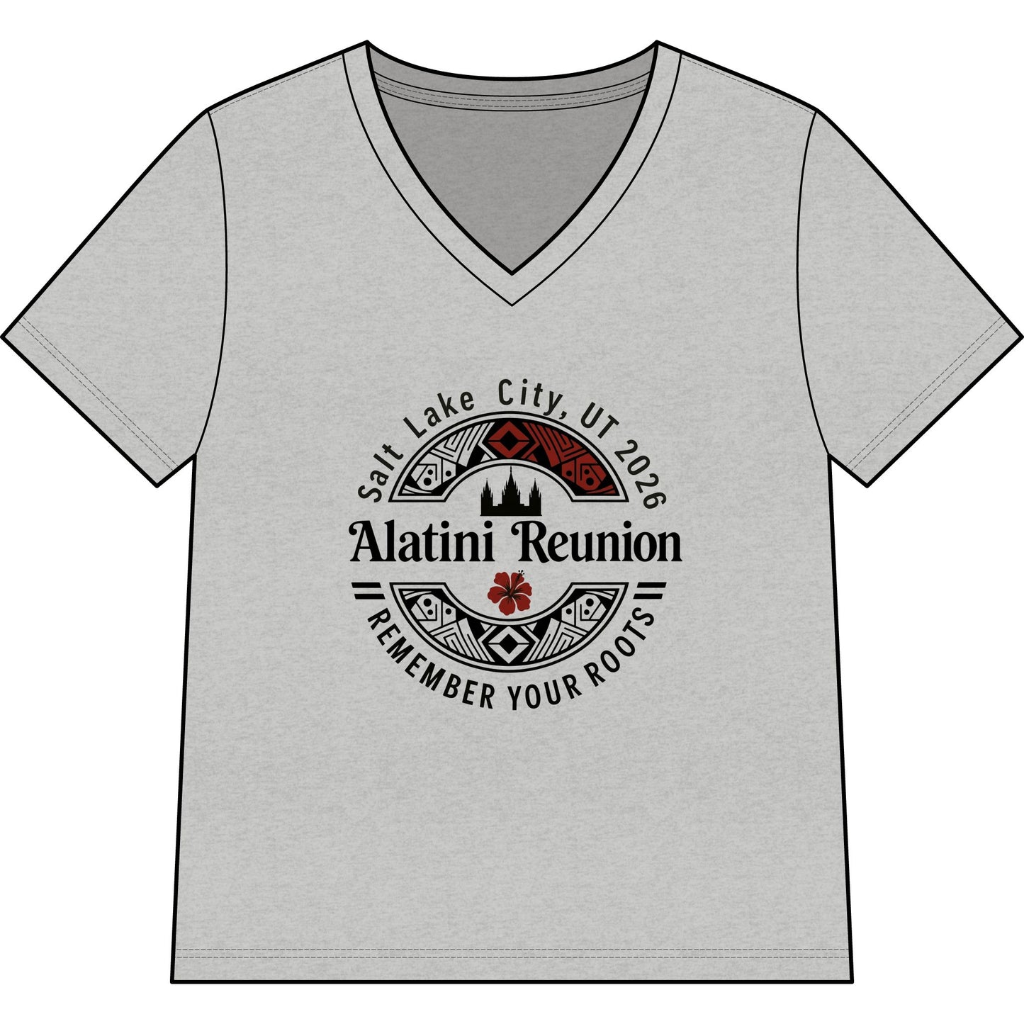 WOMEN'S Alatini Reunion V-Neck Tee — Salt Lake City 2026 "Remember Your Roots"