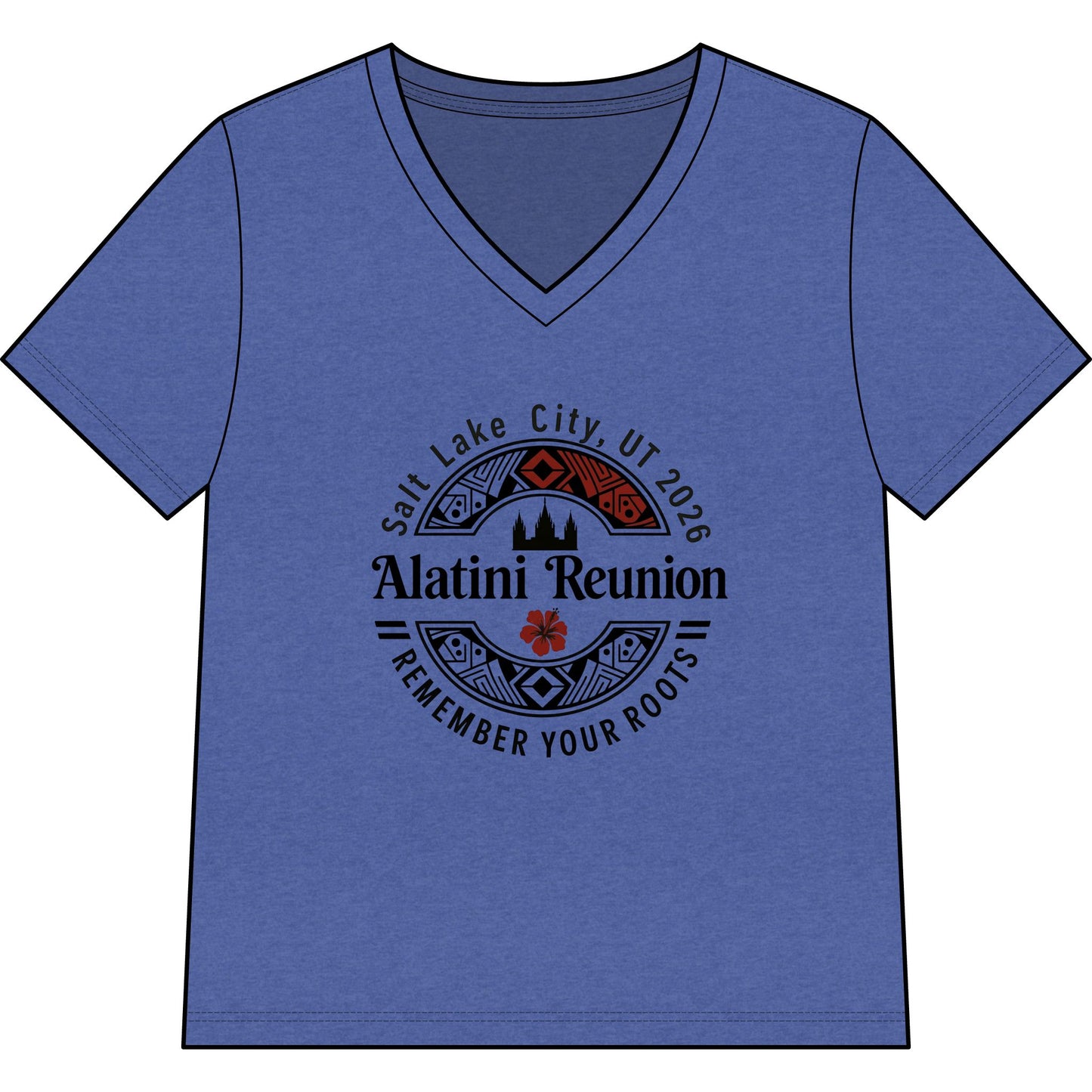 WOMEN'S Alatini Reunion V-Neck Tee — Salt Lake City 2026 "Remember Your Roots"