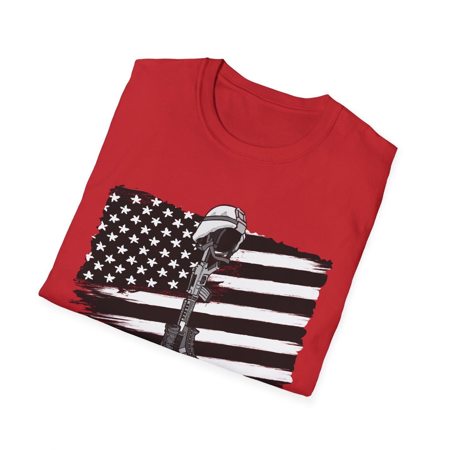 Freedom Is Not Free T-Shirt — Patriotic American Flag & Fallen Soldier Tribute