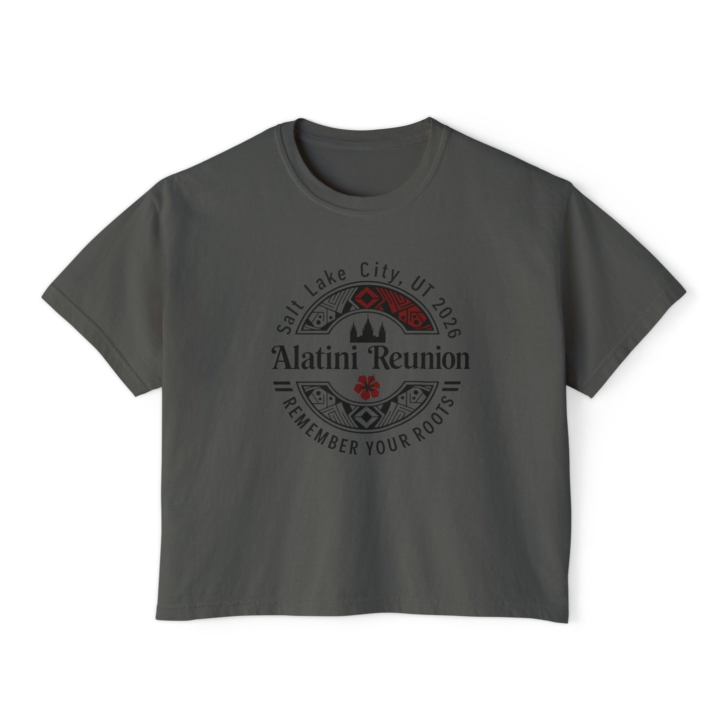 WOMEN'S Reunion Tee — 'Alatini' Salt Lake City 2026 Keep Your Roots Boxy T‑Shirt
