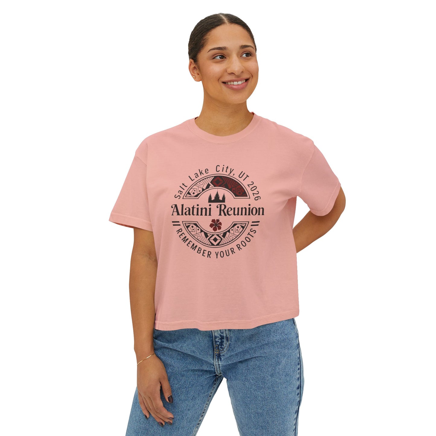 WOMEN'S Reunion Tee — 'Alatini' Salt Lake City 2026 Keep Your Roots Boxy T‑Shirt