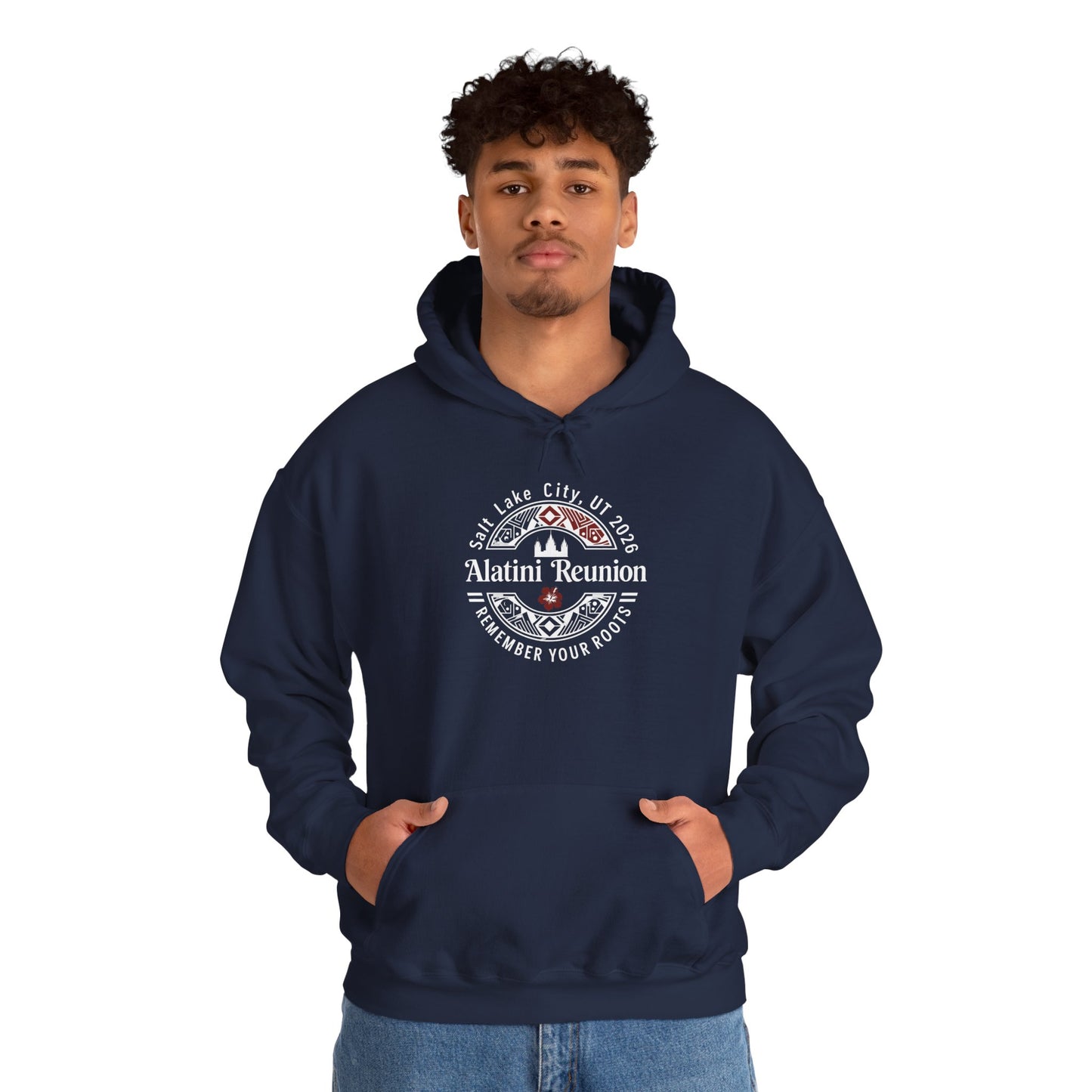 WHITE on Dark Hoodie! Alatini Reunion Hoodie - Salt Lake City 2025 "Remember Your Roots" Reunion Pullover